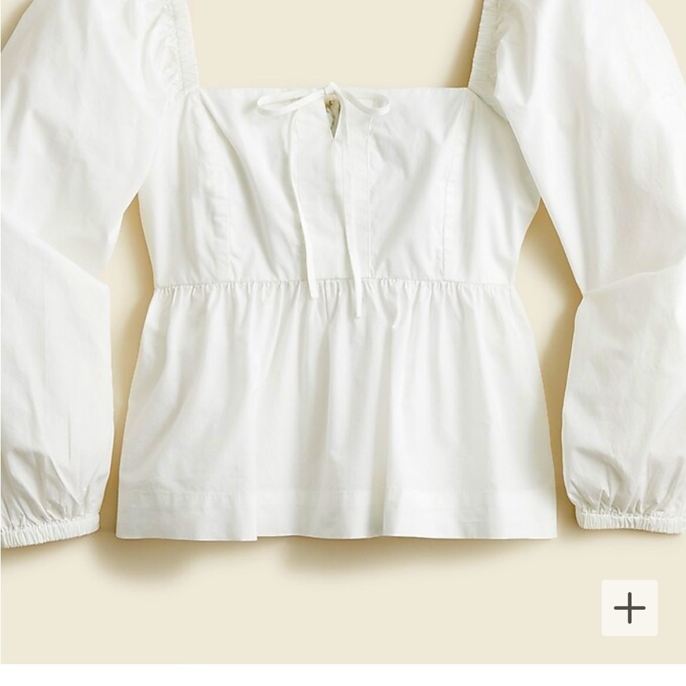 J Crew Squareneck cotton poplin top size 0